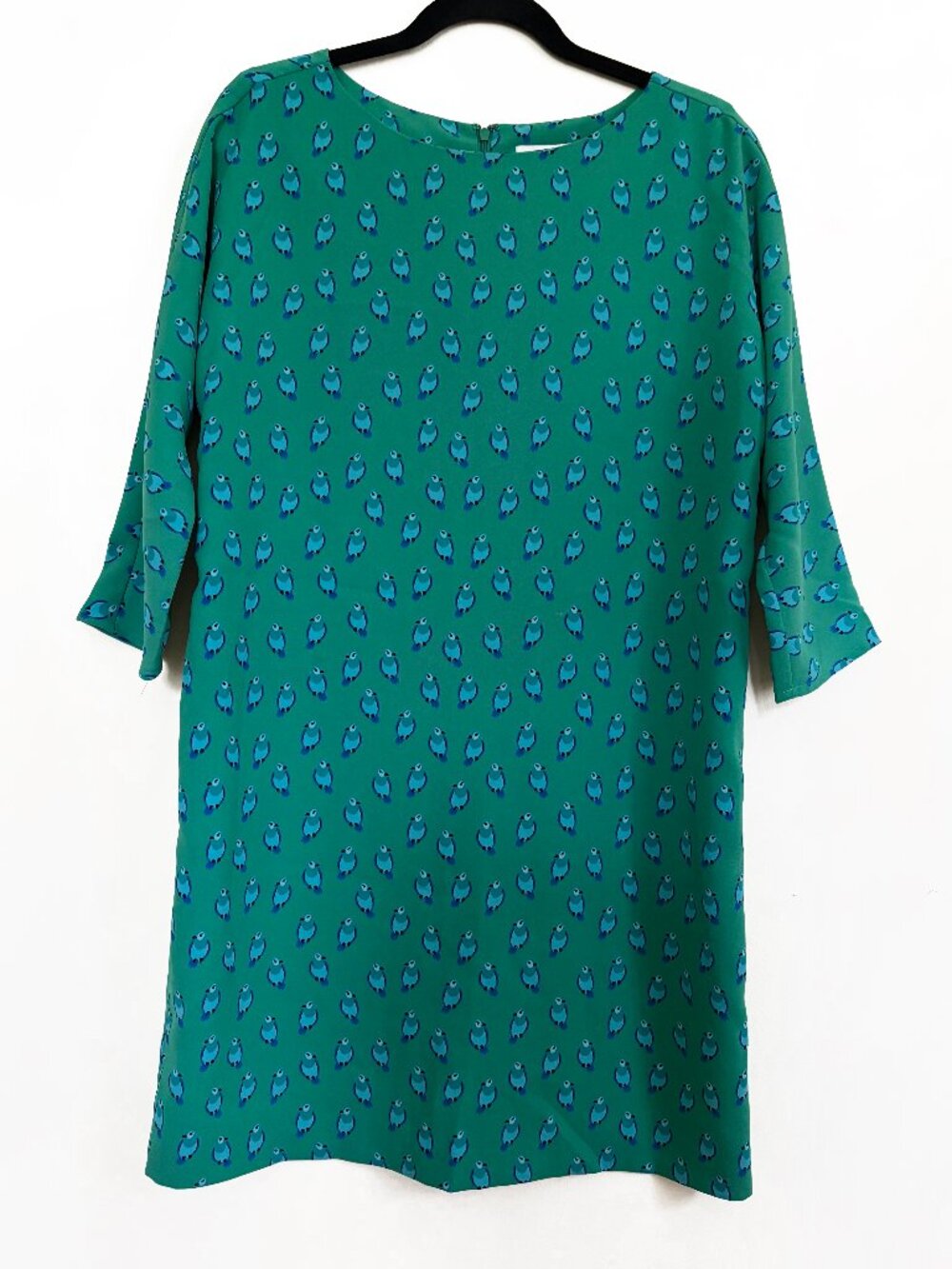 Ann Taylor Loft Birds Green Shift dress Size M in EXCELLENT CONDITION